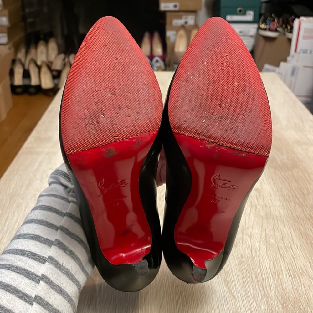 Louboutin Rolando 120MM in Black Kid Leather - 37 - Picture 8 of 9